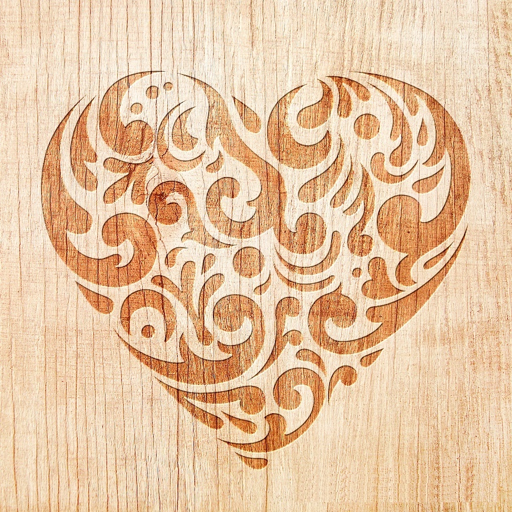 Laser Cut Engraving Decorative Heart Pattern Free DXF File