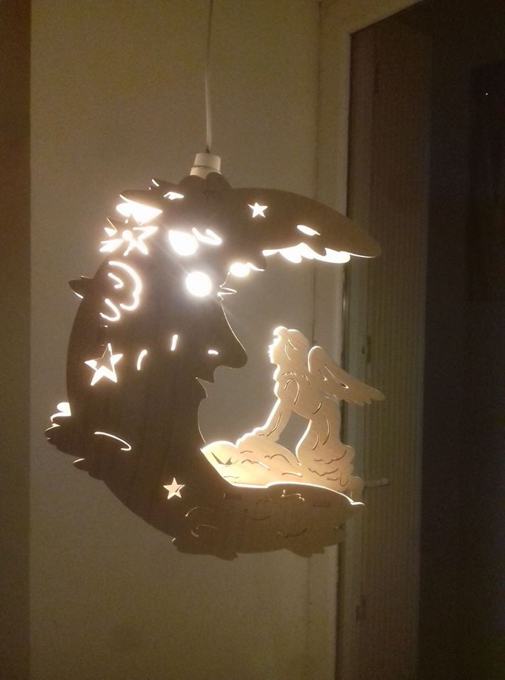 Laser Cut Fairy Moon Lamp Night Light Free DXF File