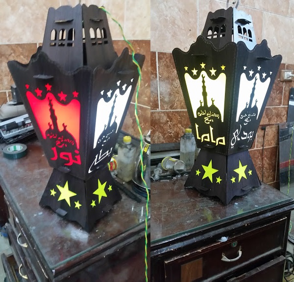 Laser Cut Fanoos Ramadan Lantern Lamp Free DXF File