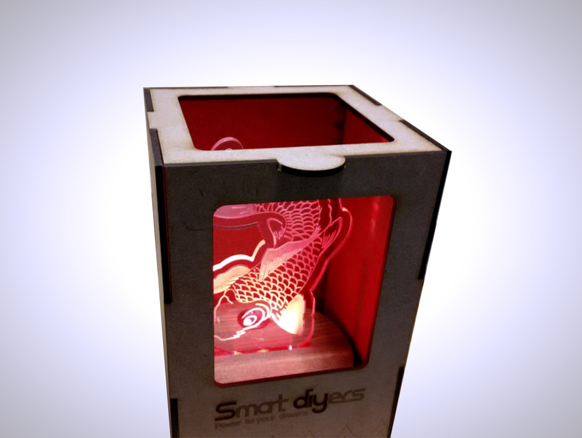 Laser Cut Fish Lamp Drawing Free Vector File