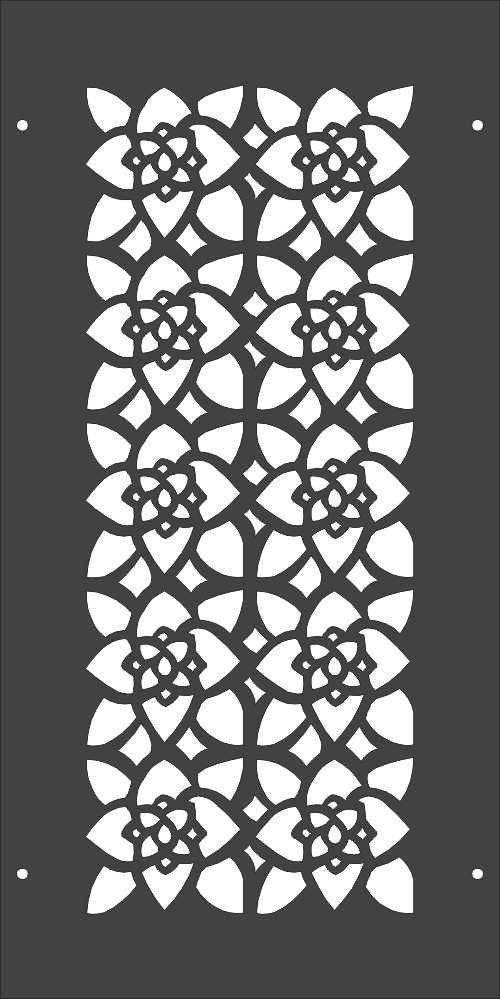 Laser Cut Floral Pattern Separator Free DXF File