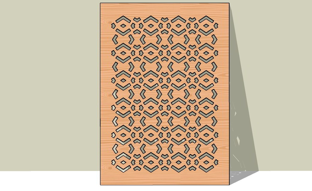 Laser Cut Floral Seamless Pattern Grill Room Separator Free DXF File