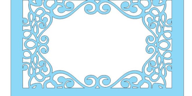 Laser Cut Frame Panel Floral Free DXF File
