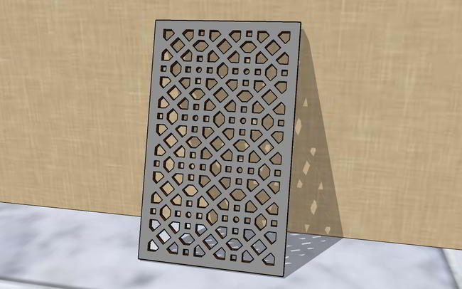 Laser Cut Grill Pattern Jali Design Interior Partition Free DXF File