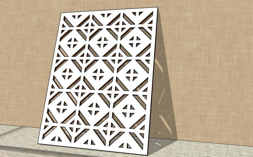Laser Cut Grill Room Divider Privacy Screen Floral Decorative Partition Panel Free DXF File