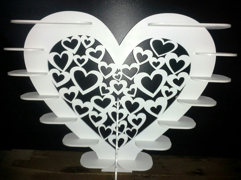 Laser Cut Heart Shapes Shelf Free Vector File