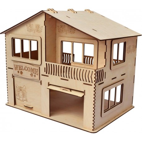 Laser Cut House Garage Template Free Vector File