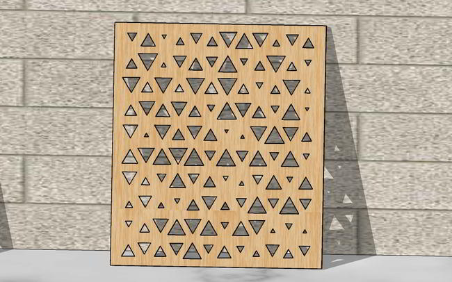 Laser Cut Jali Triangle Design Panel Geometric Pattern Free DXF File