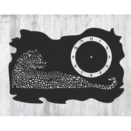 Laser Cut Leopard Clock Template Free Vector File