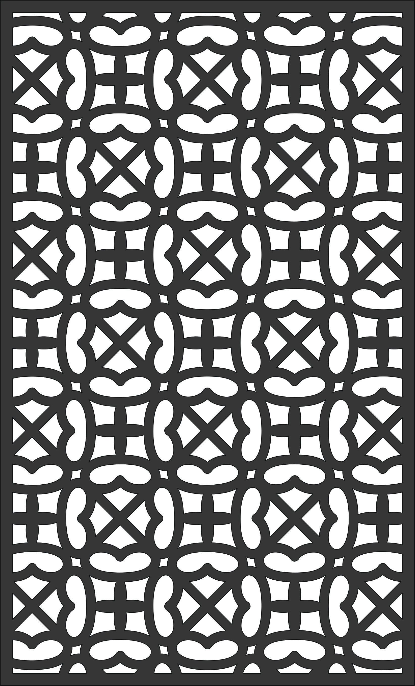 Laser Cut Living Room Floral Lattice Stencil Seamless Design Free DXF File