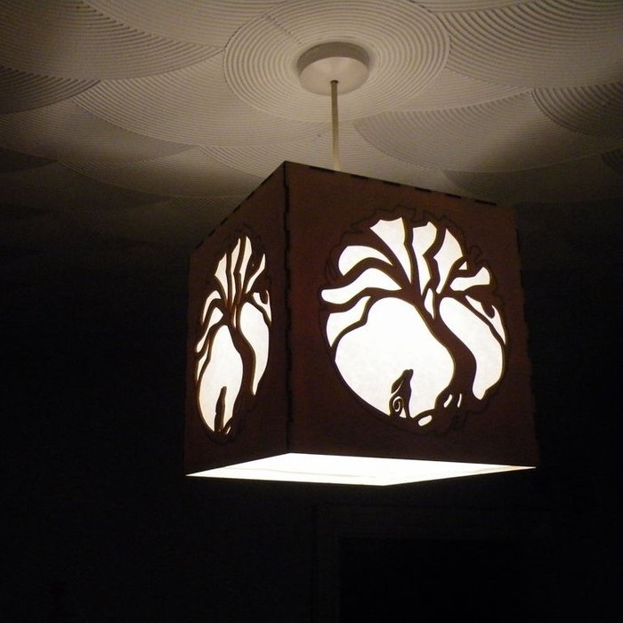 Laser Cut Moon Rabbit Ceiling Lamp Free DXF File