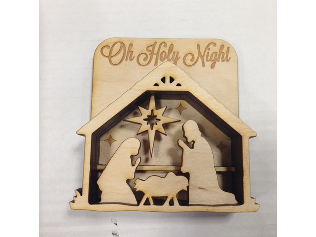 Laser Cut Nativity Shadow Box Free DXF File