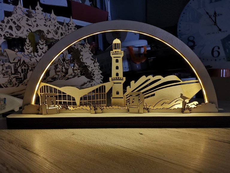 Laser Cut Night Light Pier Free Vector File
