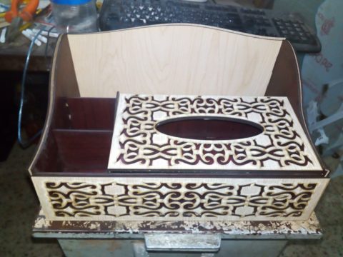 Laser Cut Organizer With Tissue Box Free Vector File