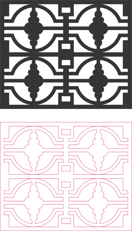 Laser Cut Pattern Wrought Iron Free DXF File