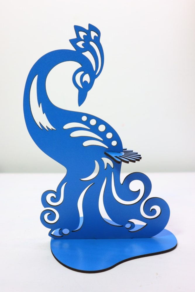Laser Cut Peacock Napkin Holder Free DXF File