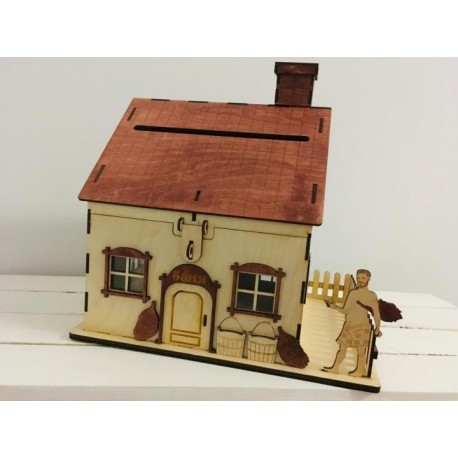 Laser Cut Piggy Bank House Coin Bank Saving Box Free Vector File