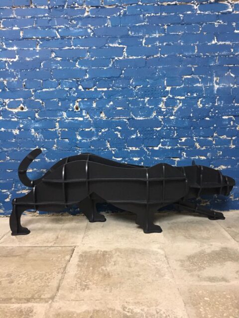 Laser Cut Puma Panther Cheetah Shelf Animal Bookshelf Panel Free Vector File