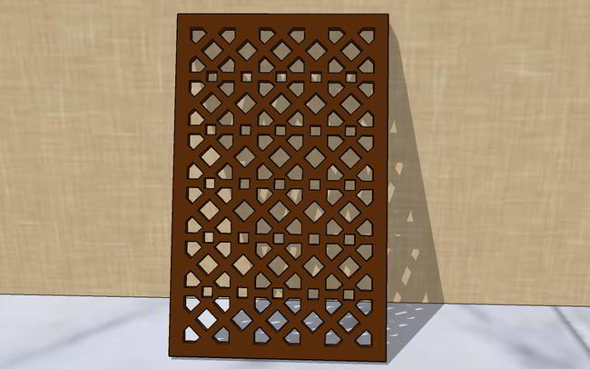 Laser Cut Room Divider Grill Pattern Jali Design Interior Partition Free DXF File