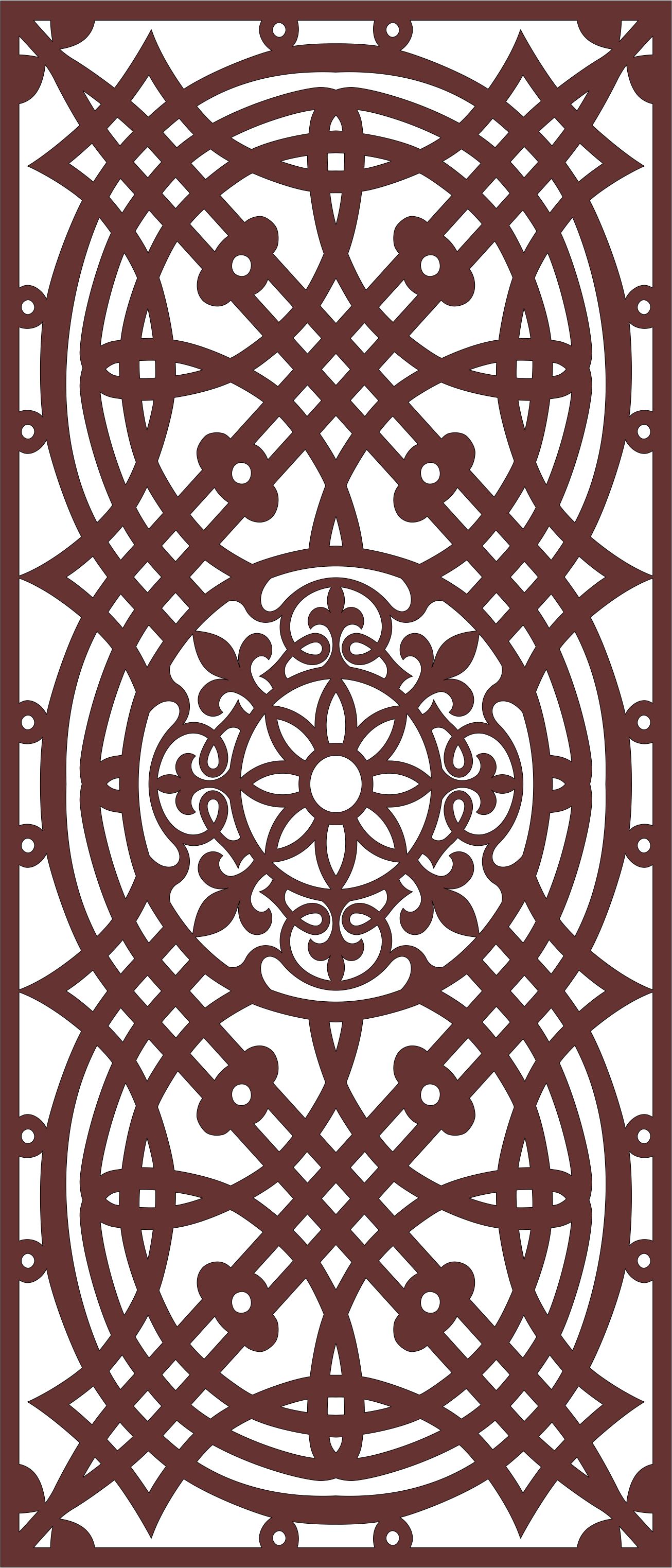 Laser Cut Room Divider Seamless Floral Lattice Design Free DXF File