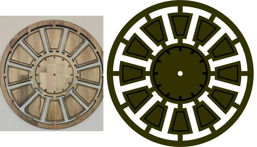 Laser Cut Round Clock Template Free DXF File