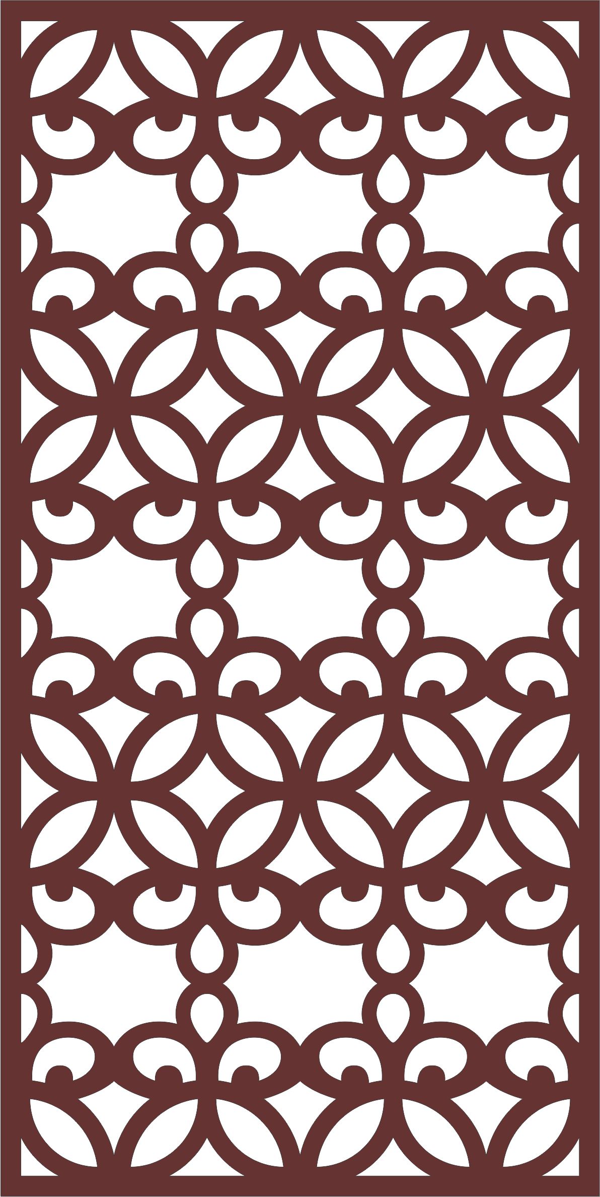 Laser Cut Seamless Floral Jali Panel Room Divider Free DXF File