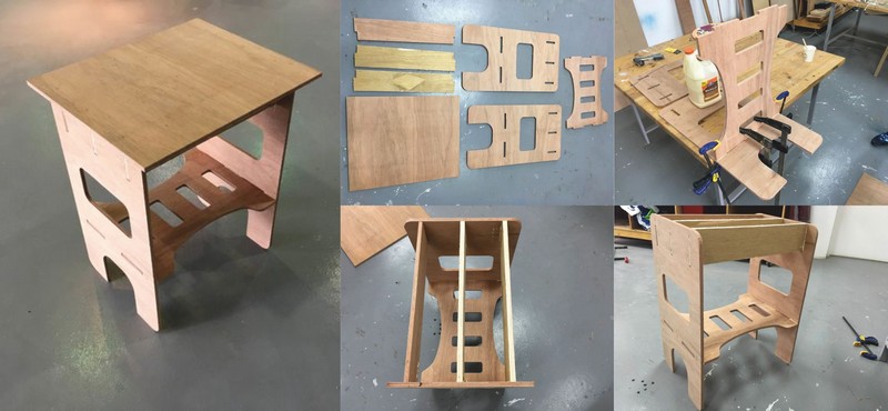 Laser Cut Side Table 2 Free DXF File