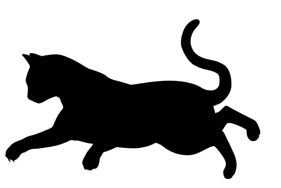 Laser Cut Silhouette Of A Cat Stencil Icon Logo Decorative Sticker Free Vector File