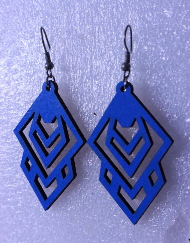 Laser Cut Simple Wood Earrings Free DXF File