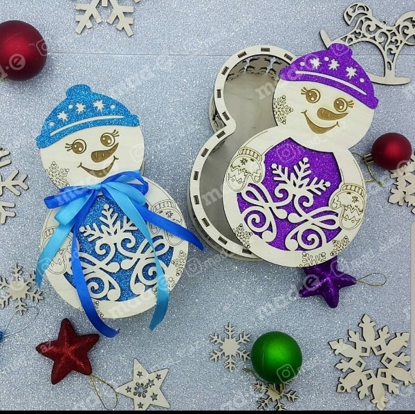 Laser Cut Snowman Box With Lid Template Free Vector File