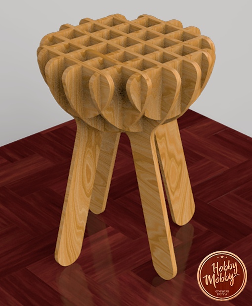 Laser Cut Stool Free DXF File