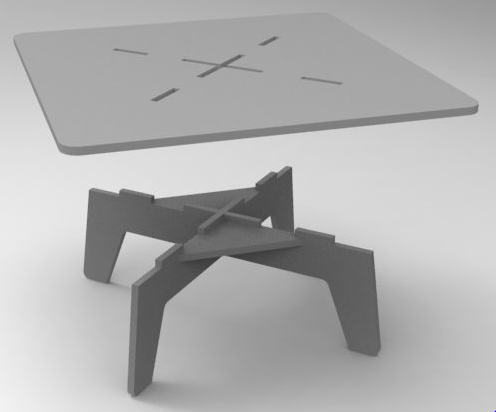Laser Cut Table 750x750x350 Free DXF File
