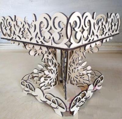 Laser Cut Table Decor Tray For Candy Fruits Basket Stand Free Vector File
