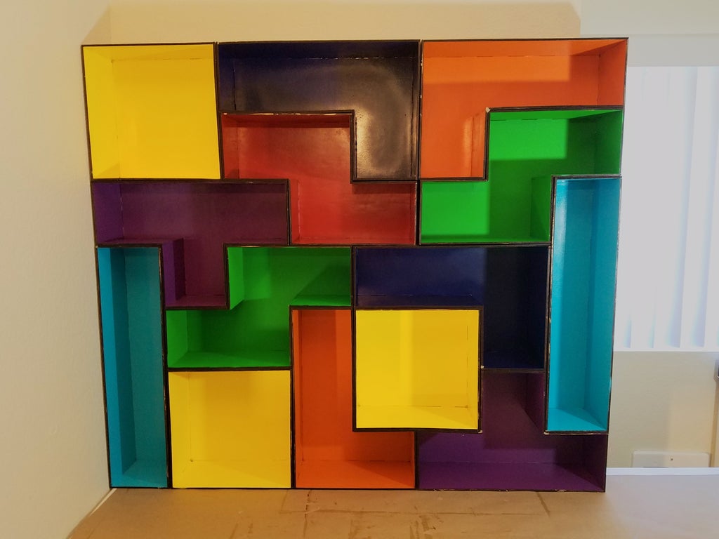 Laser Cut Tetris Modular Book Shelves Free DXF File