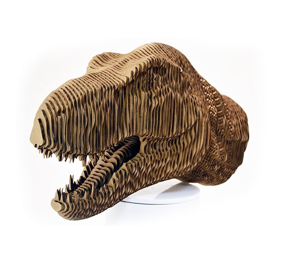 Laser Cut Tyrannosaurus Dinosaur t-rex Head Layered Model Free DXF File