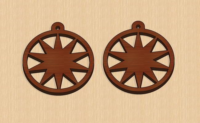 Laser Cut Valentines Day Earrings Round Free DXF File