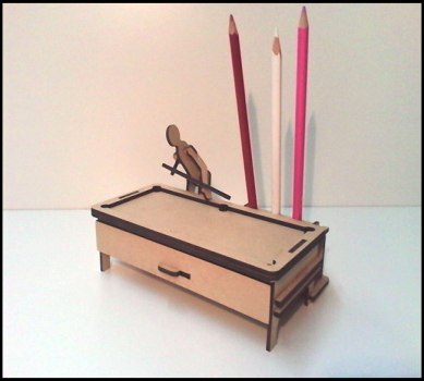 Laser Cut Villar Pen Holder Free Vector File
