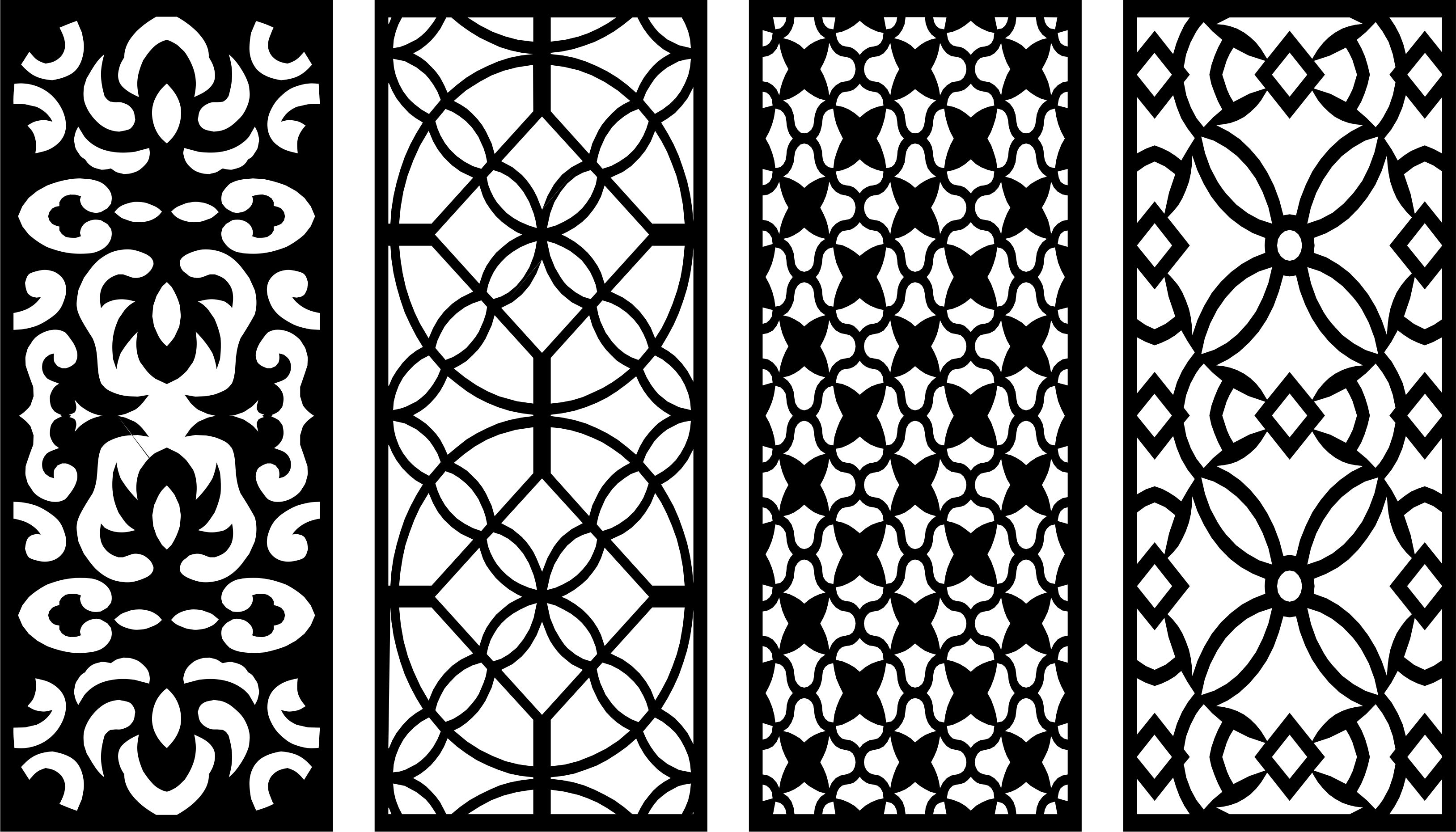 Laser Cut Window Floral Lattice Stencil Circular Pattern Free DXF File