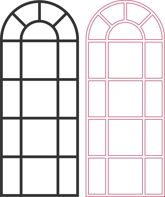 Laser Cut Window Grille Patterns Free DXF File