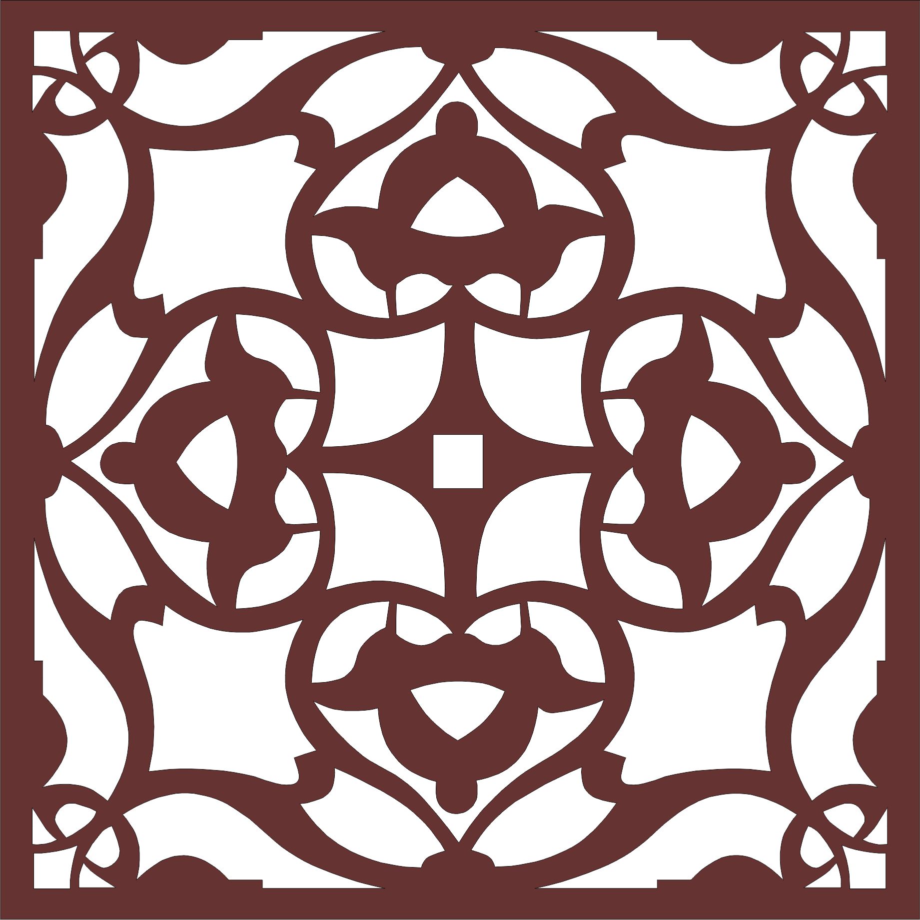 Laser Cut Window Jali Seamless Screen Panel Free DXF File