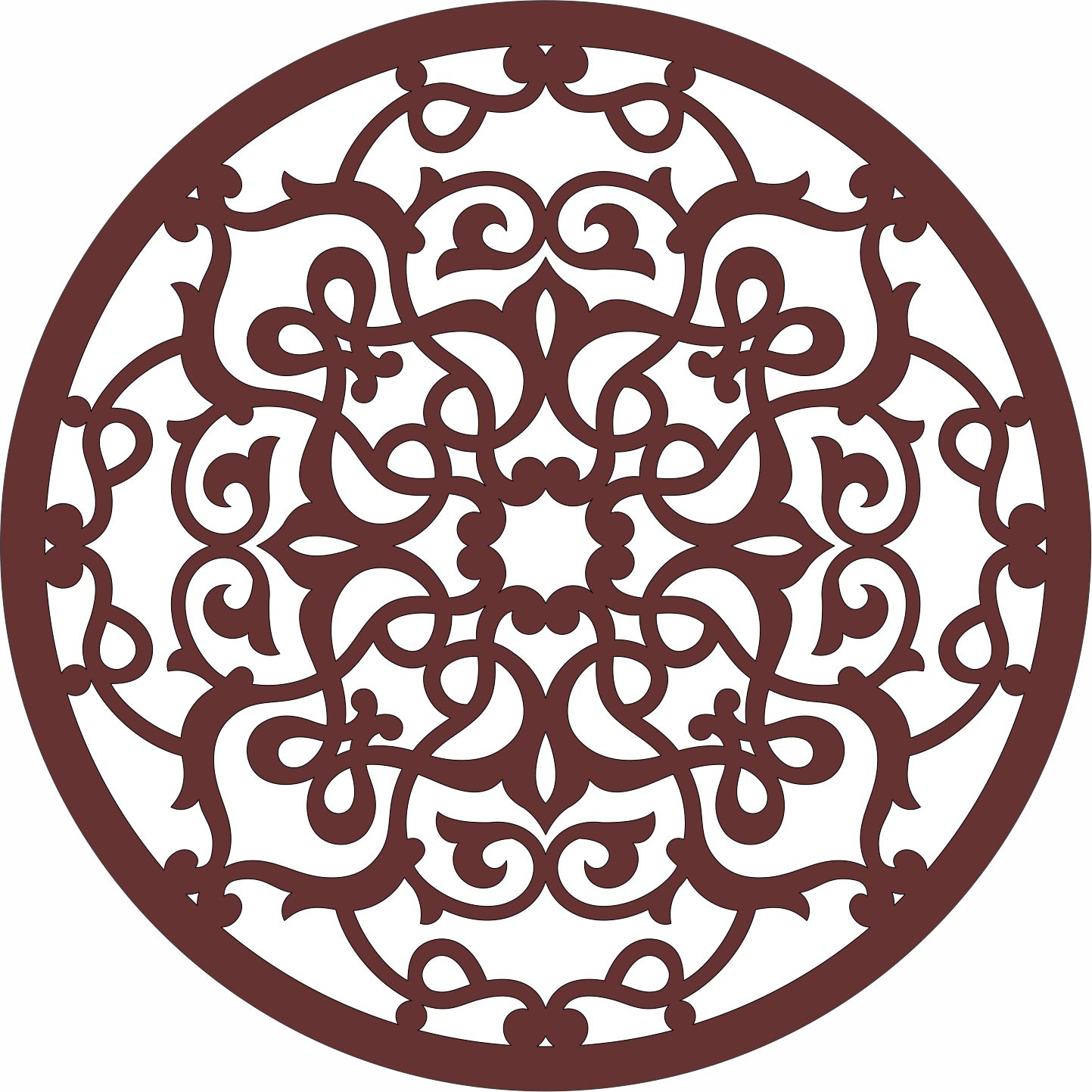 Laser Cut Window Lattice Circular Design Free DXF File