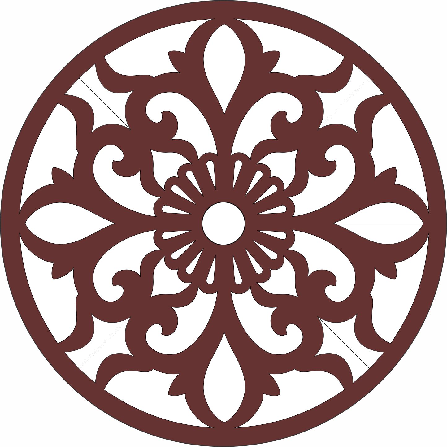 Laser Cut Window Lattice Circular Pattern Free DXF File