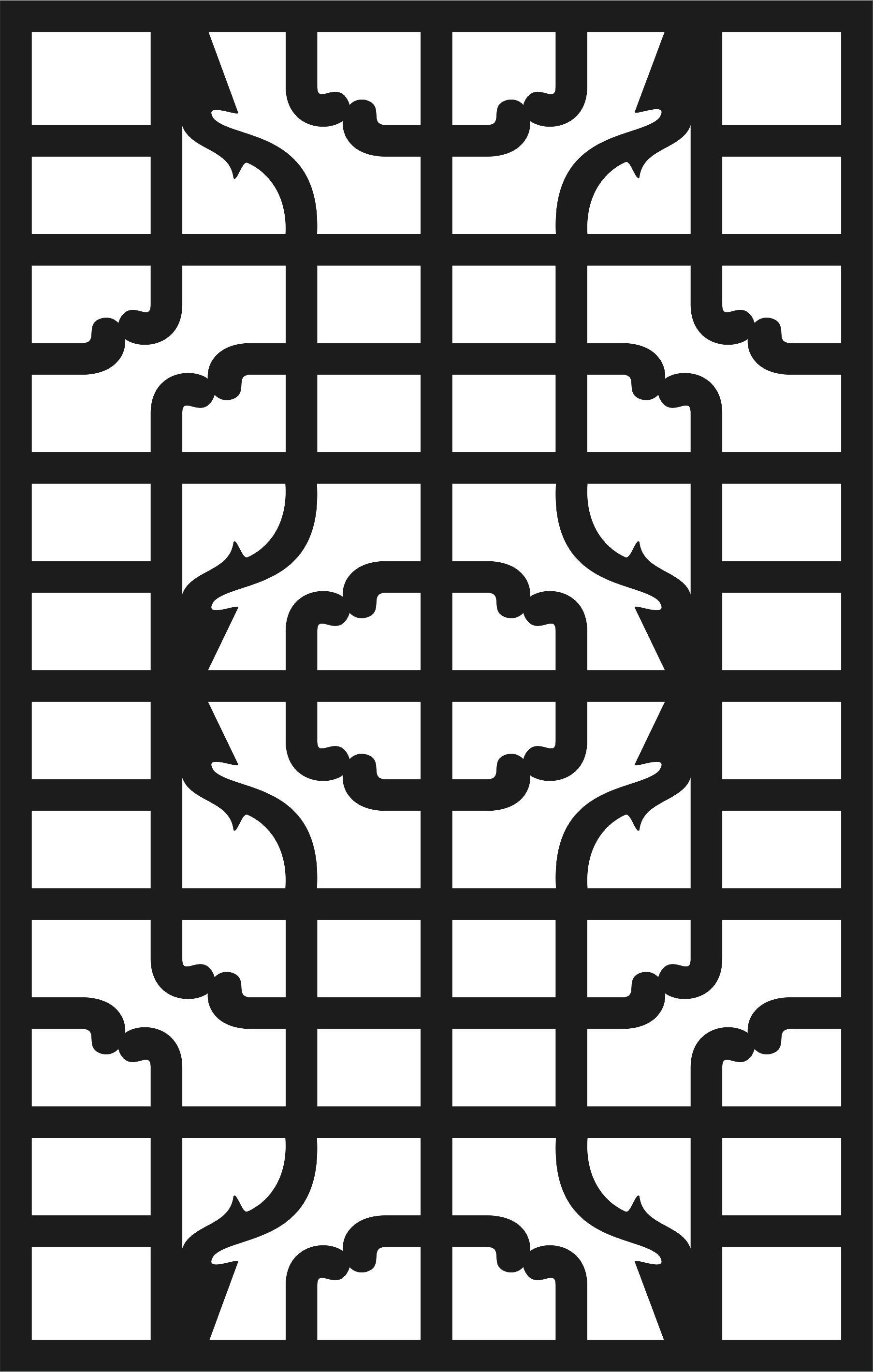 Laser Cut Window Seamless Floral Lattice Stencil Pattern Free DXF File