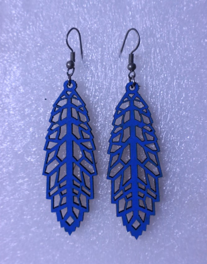 Laser Cut Wood Pendant Earrings Free DXF File