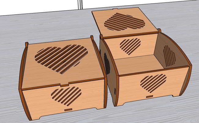 Laser Cut Wooden Box With Flip Up Lid Ornaments Storage Jewelry Box Free DXF File
