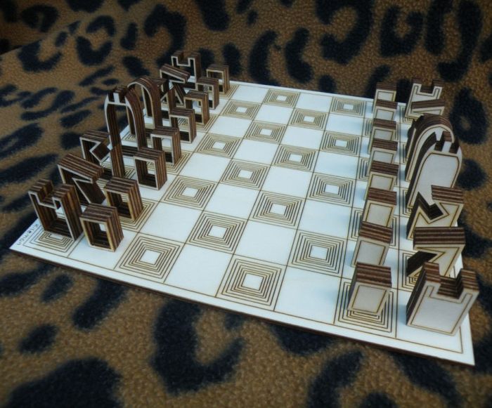 Laser Cut Wooden Chess Sets Free Vector File
