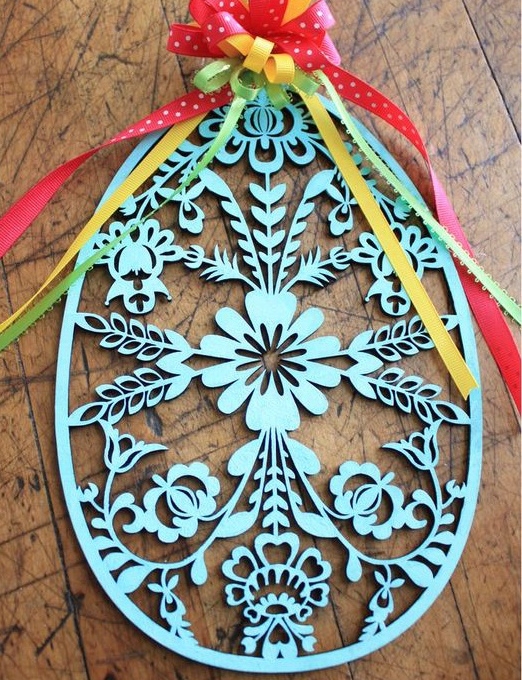 Laser Cut Wooden Decorative Easter Egg Free DXF File
