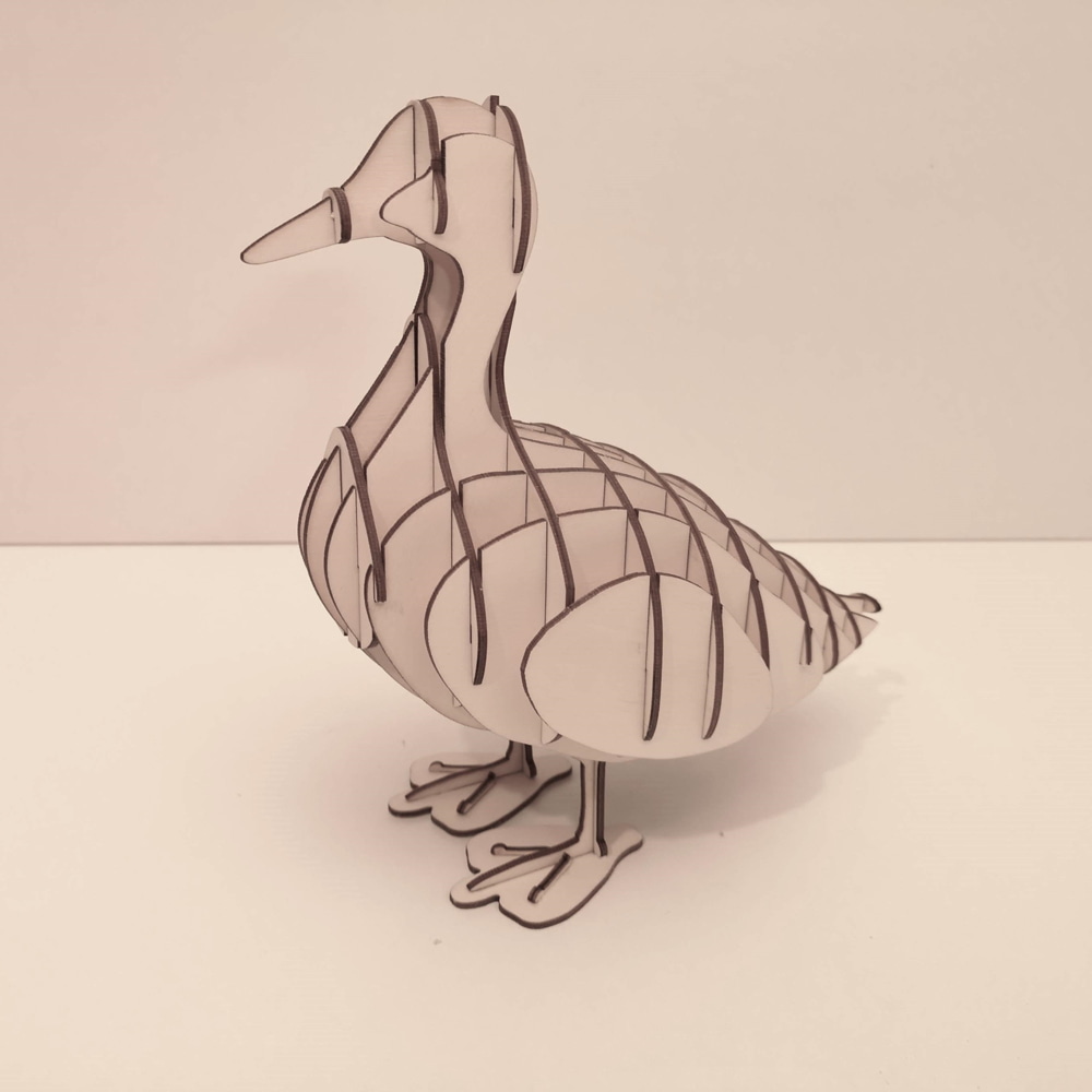Laser Cut Wooden Duck 3d Puzzle Free Vector File