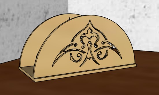 Laser Cut Wooden Napkin Holder For Dining Table Napkin Stand Tissue Paper Holder Free Vector File