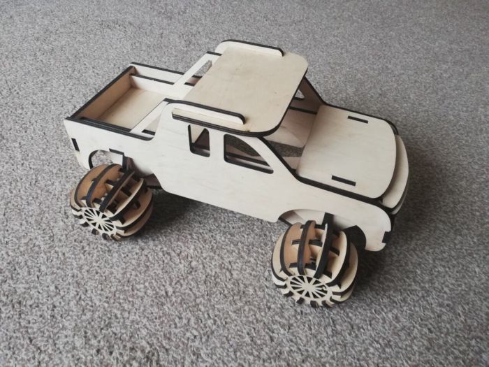 Laser Cut Wooden Toy Truck 3d Model Free Vector File